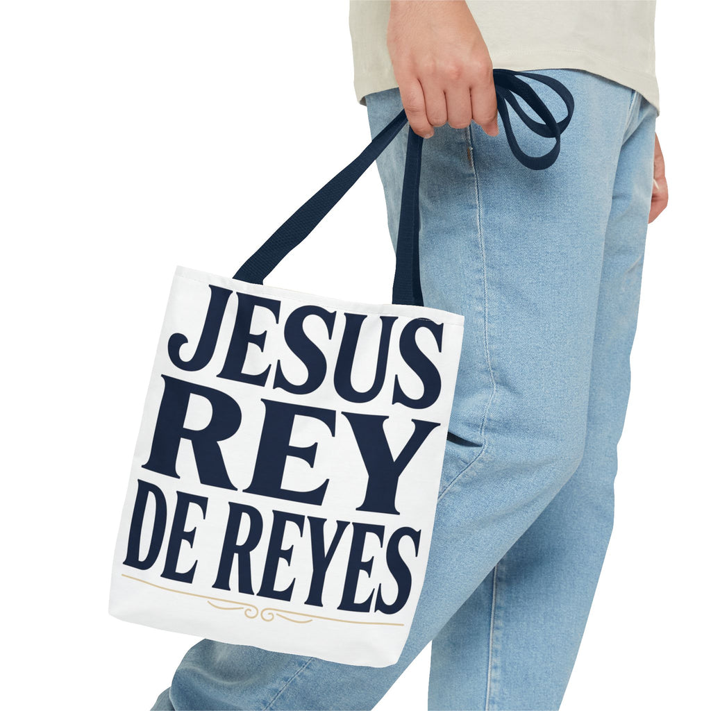 Jesus Rey De Reyes Tote Bag – Inspirational 'Jesus Heals' Christian Canvas Tote