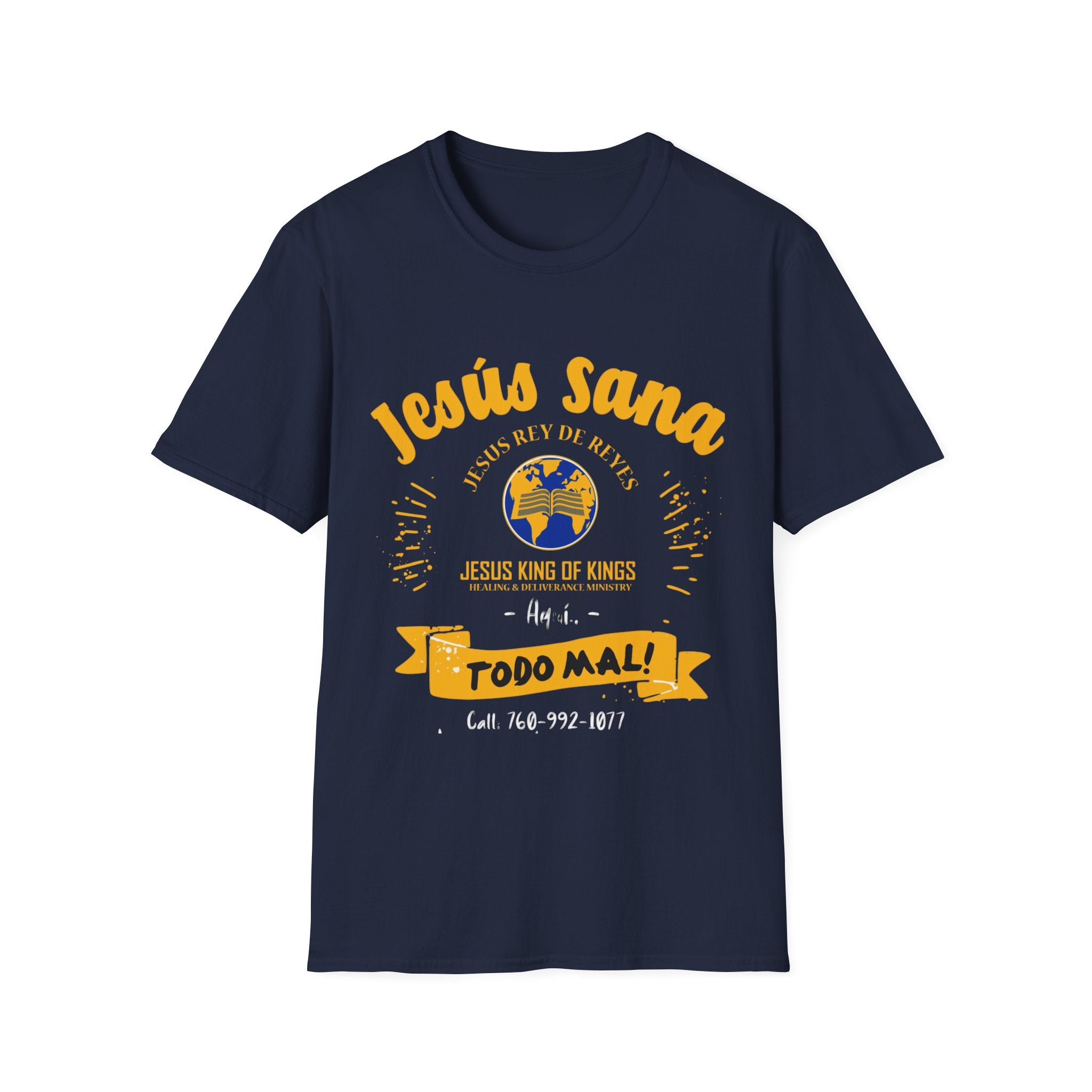 Jesús Sana Todo Mal T-Shirt — Spanish Christian Faith Tee (Jesus King of Kings)