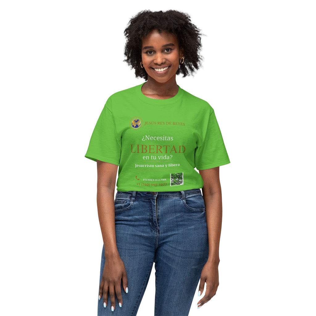Jesus Cristo Sana Y Libera T-Shirt Para Evagenlizar — ¿Necesitas Libertad?/Necesitas Liberación (Spanish Faith Outreach)