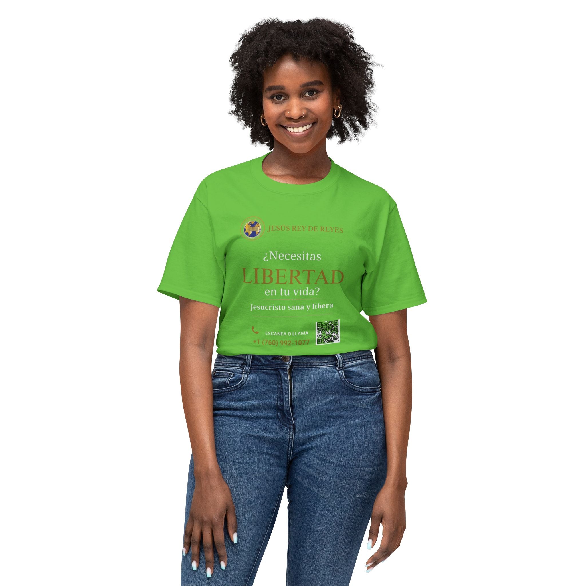 Jesus Cristo Sana Y Libera T-Shirt Para Evagenlizar — ¿Necesitas Libertad?/Necesitas Liberación (Spanish Faith Outreach)