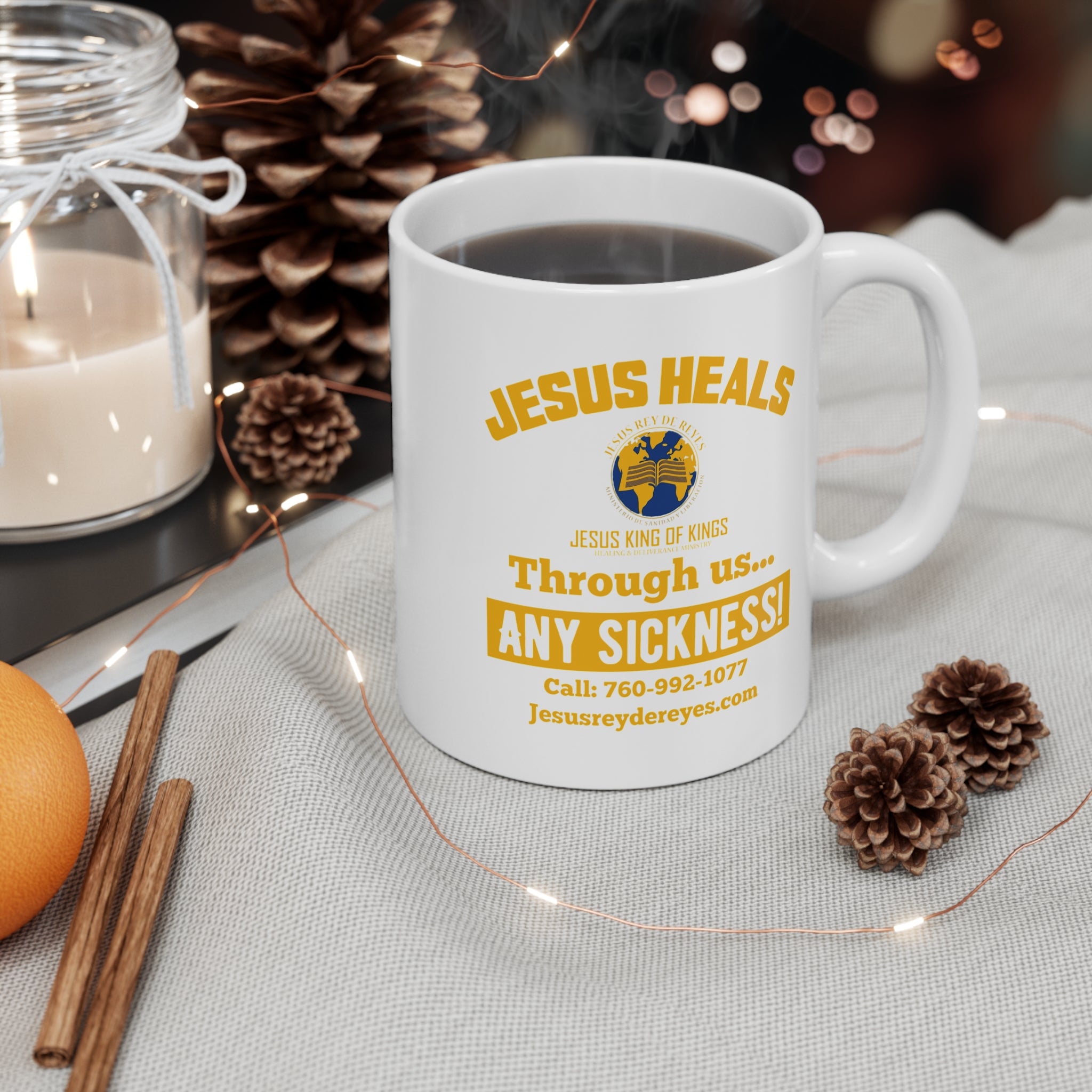 Jesus Rey de Reyes Mug – Spanish Christian Coffee Cup (11oz)