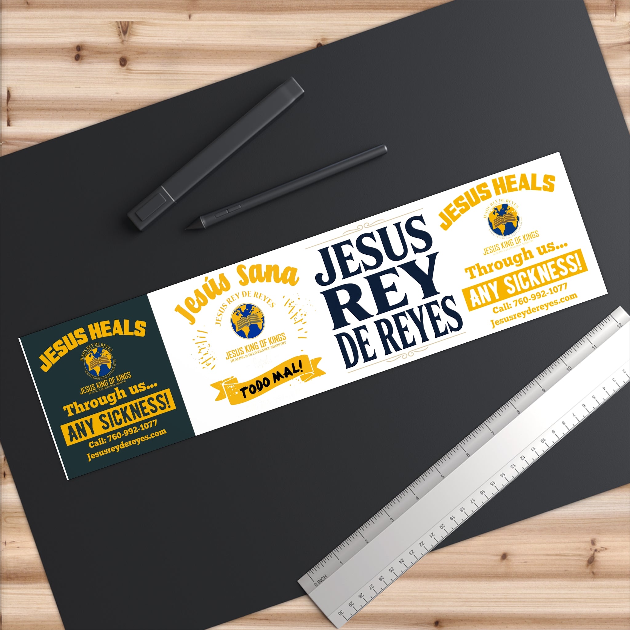 Christian Bumper Stickers - 'Jesus Rey de Reyes' & Healing Faith Designs