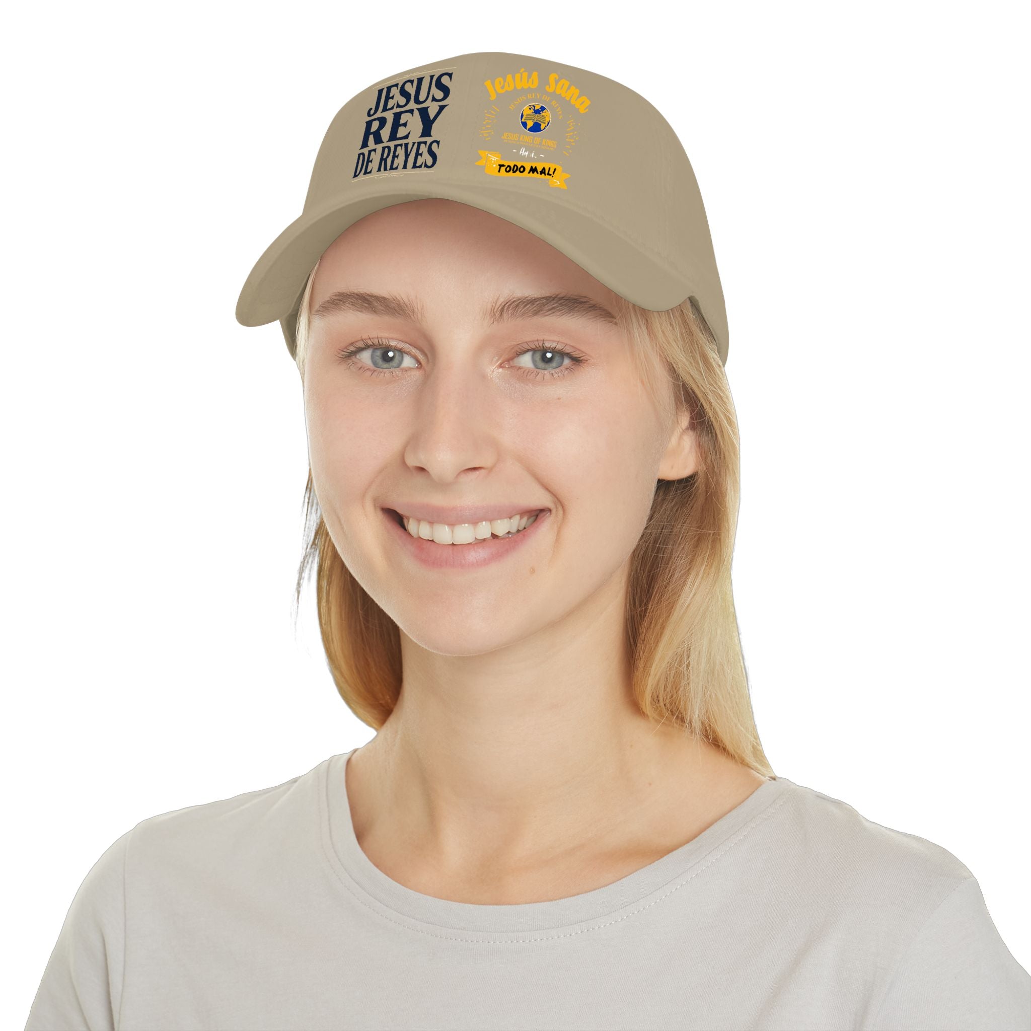 Religious Baseball Cap — “Jesús Rey de Reyes” Red Low Profile Hat