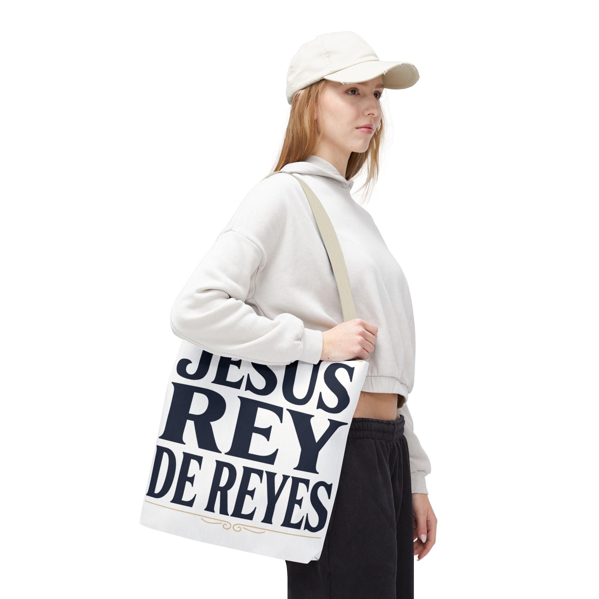 Jesus Rey De Reyes Tote Bag – Inspirational 'Jesus Heals' Christian Canvas Tote